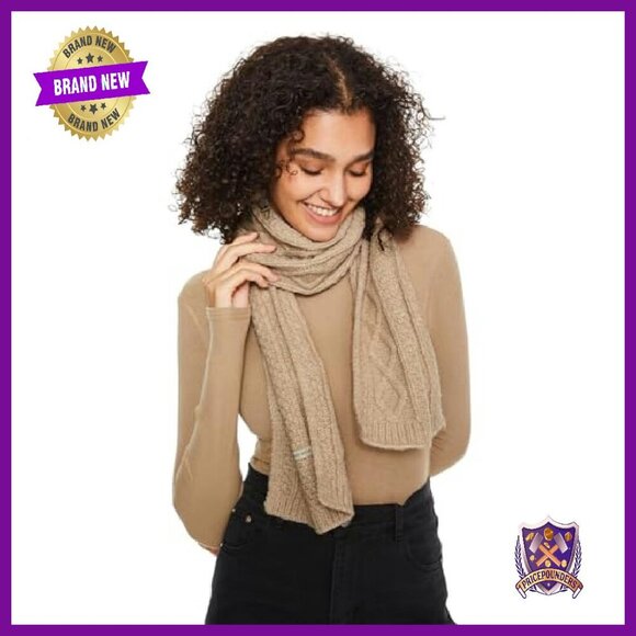 Chunky Cable Knit Winter Scarf - Extra Long Warm Wrap for Cold Weather - Picture 4 of 8